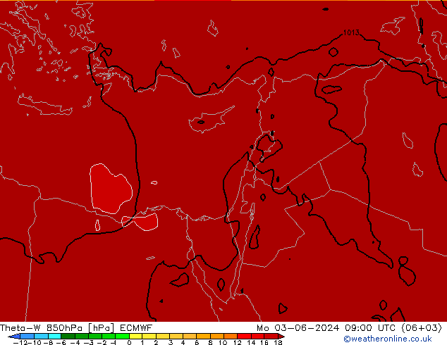 Theta-W 850hPa ECMWF Pzt 03.06.2024 09 UTC