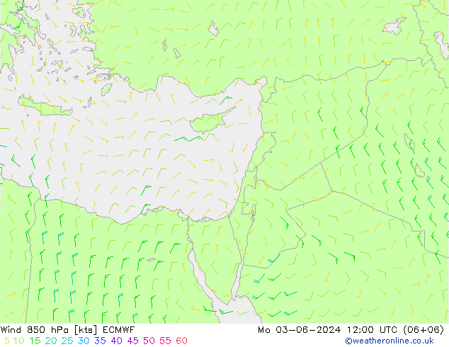 Wind 850 hPa ECMWF Mo 03.06.2024 12 UTC