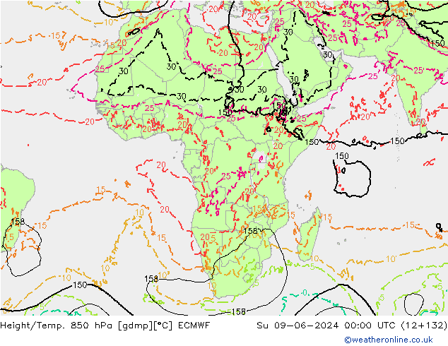 Z500/Rain (+SLP)/Z850 ECMWF Su 09.06.2024 00 UTC