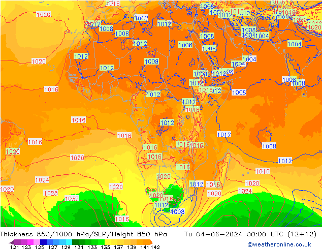 850-1000 hPa Kalınlığı ECMWF Sa 04.06.2024 00 UTC