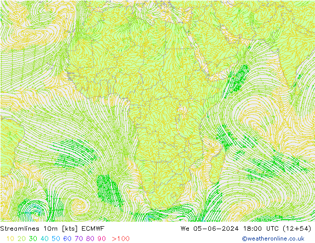 Rüzgar 10m ECMWF Çar 05.06.2024 18 UTC