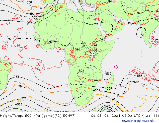 Z500/Rain (+SLP)/Z850 ECMWF so. 08.06.2024 06 UTC