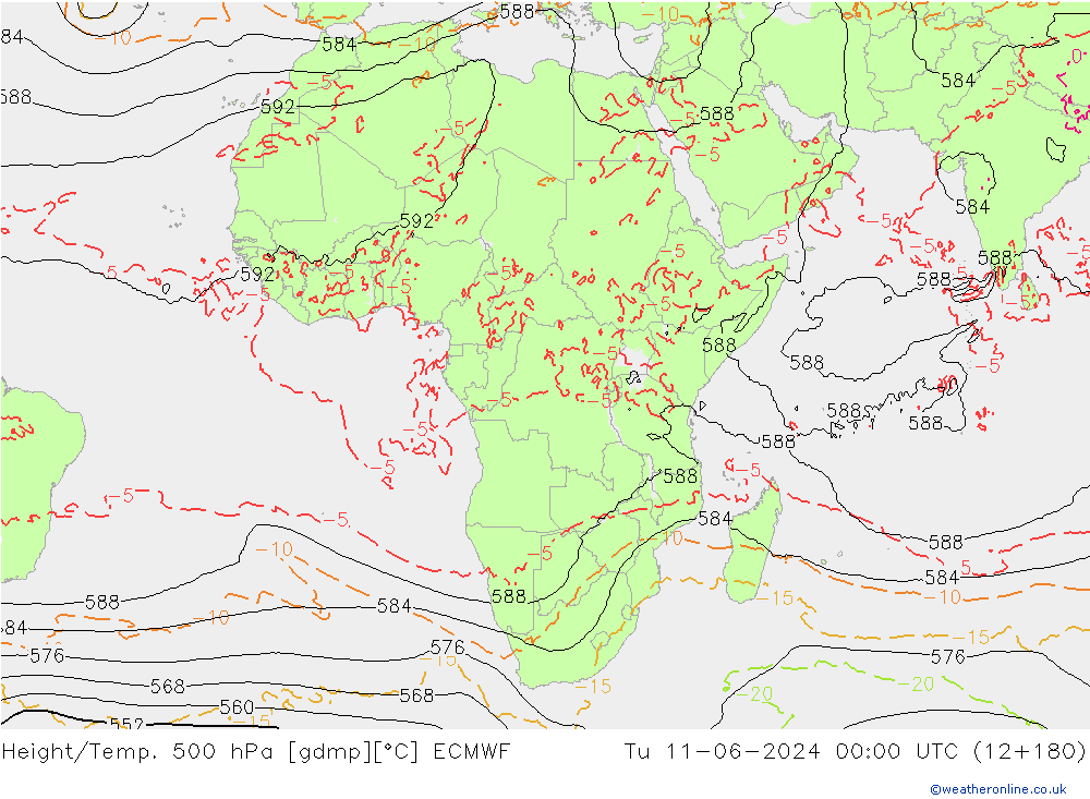 Z500/Regen(+SLP)/Z850 ECMWF di 11.06.2024 00 UTC