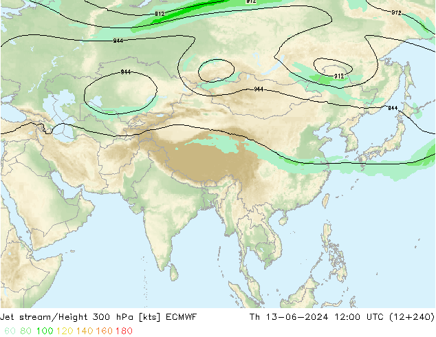 Corriente en chorro ECMWF jue 13.06.2024 12 UTC