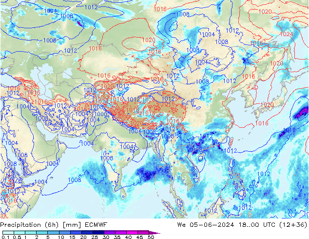 Z500/Rain (+SLP)/Z850 ECMWF We 05.06.2024 00 UTC