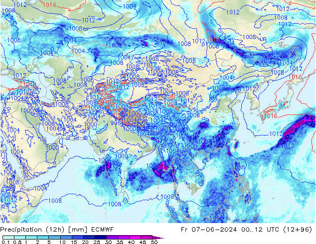 Precipitação (12h) ECMWF Sex 07.06.2024 12 UTC