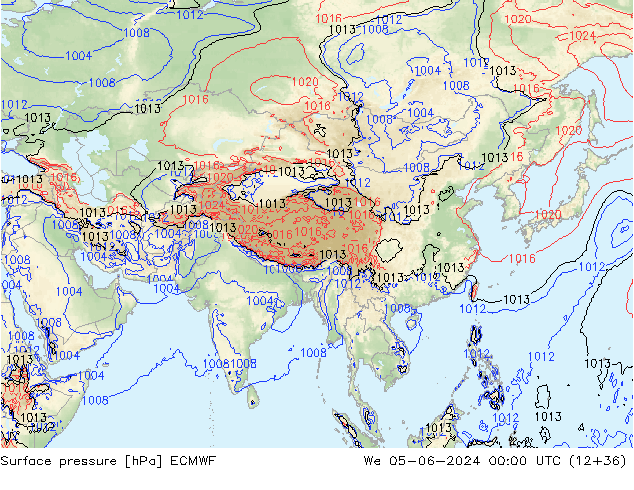 ciśnienie ECMWF śro. 05.06.2024 00 UTC