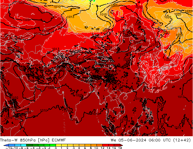 Theta-W 850hPa ECMWF Mi 05.06.2024 06 UTC