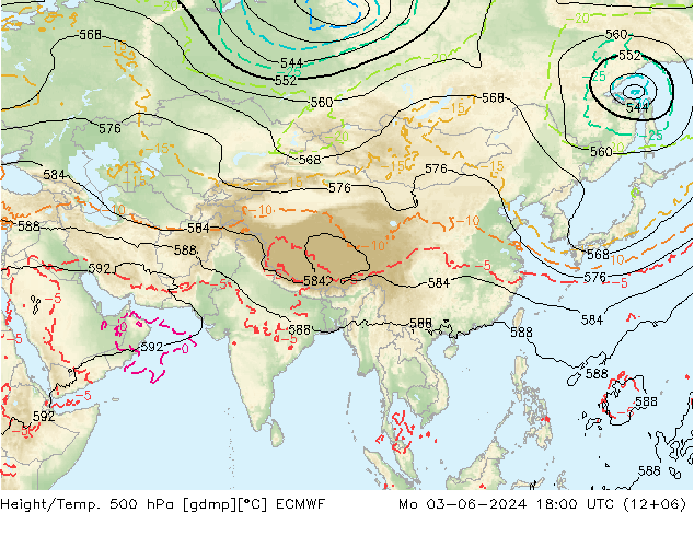 Z500/Rain (+SLP)/Z850 ECMWF пн 03.06.2024 18 UTC