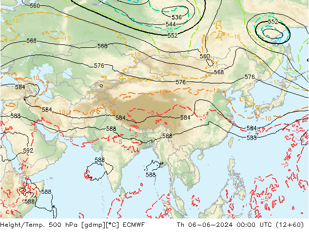 Z500/Rain (+SLP)/Z850 ECMWF Th 06.06.2024 00 UTC