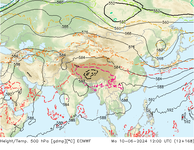 Height/Temp. 500 hPa ECMWF Seg 10.06.2024 12 UTC