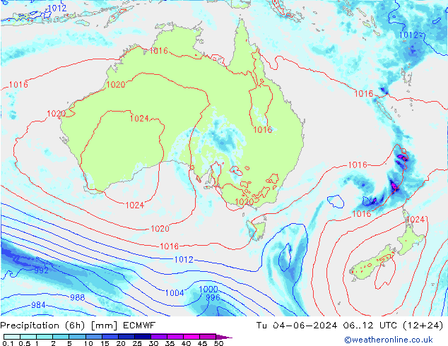 Z500/Rain (+SLP)/Z850 ECMWF Tu 04.06.2024 12 UTC