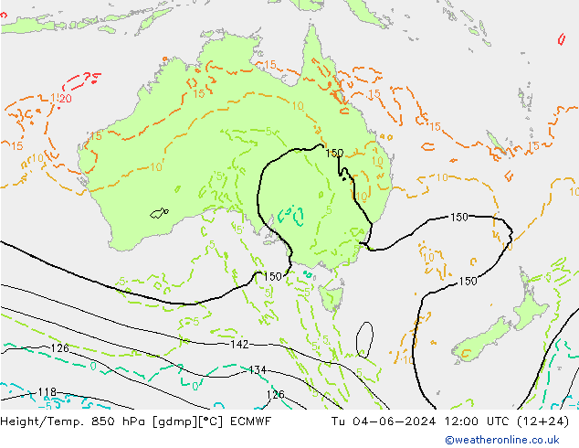 Z500/Rain (+SLP)/Z850 ECMWF Tu 04.06.2024 12 UTC