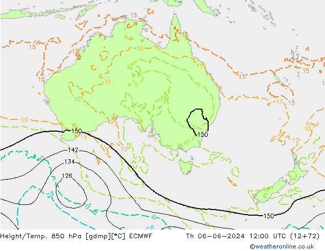 Z500/Rain (+SLP)/Z850 ECMWF jue 06.06.2024 12 UTC