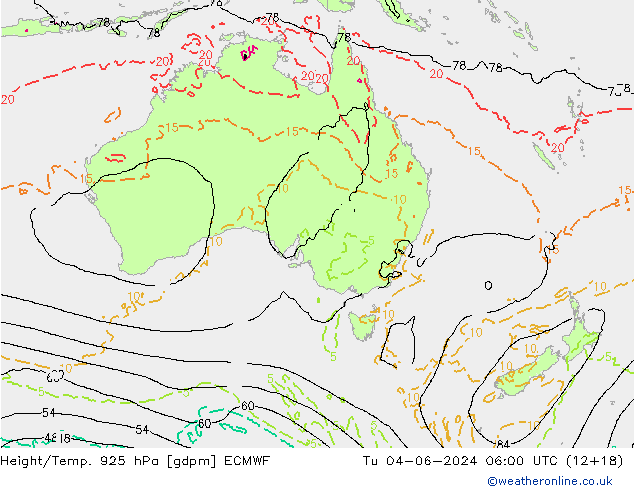 Height/Temp. 925 hPa ECMWF Ter 04.06.2024 06 UTC