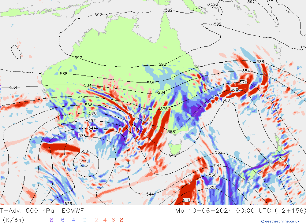 T-Adv. 500 hPa ECMWF  10.06.2024 00 UTC