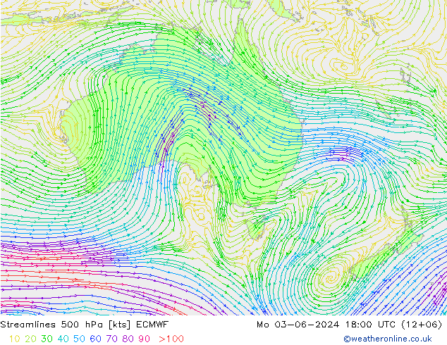 Streamlines 500 hPa ECMWF Mo 03.06.2024 18 UTC