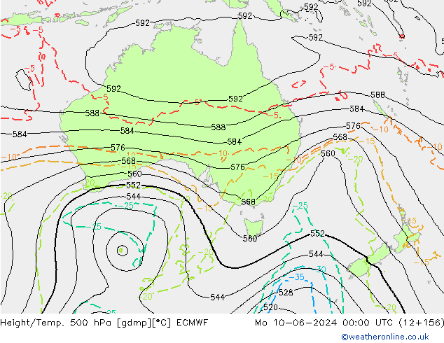 Hoogte/Temp. 500 hPa ECMWF ma 10.06.2024 00 UTC