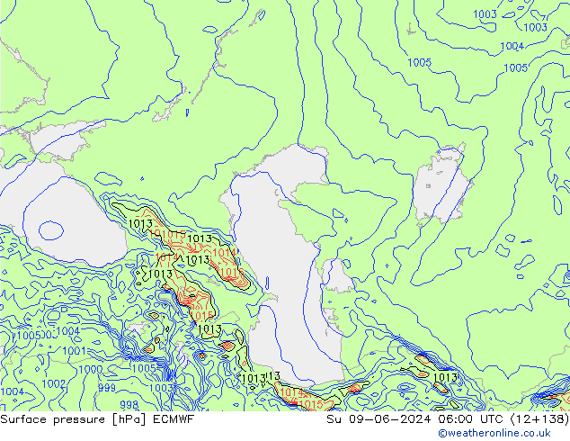 ciśnienie ECMWF nie. 09.06.2024 06 UTC