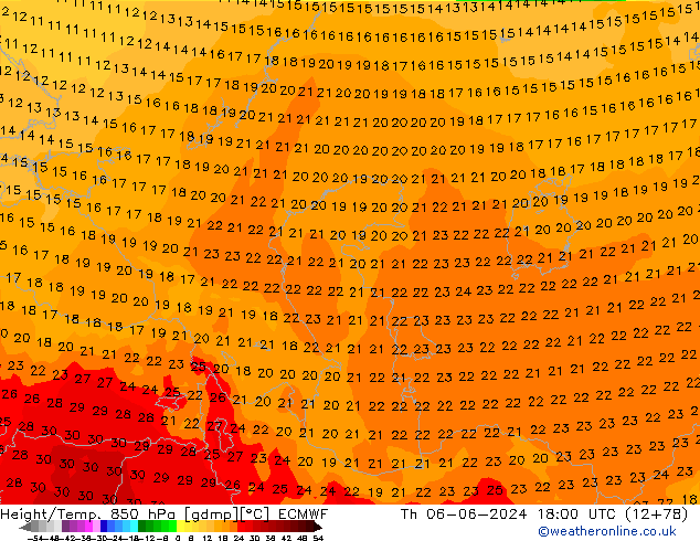 Z500/Rain (+SLP)/Z850 ECMWF Th 06.06.2024 18 UTC