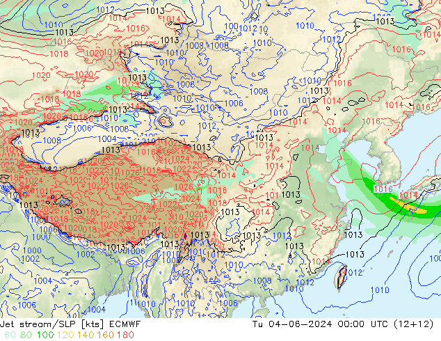 Straalstroom/SLP ECMWF di 04.06.2024 00 UTC