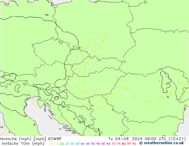 Isotachs (mph) ECMWF mar 04.06.2024 09 UTC