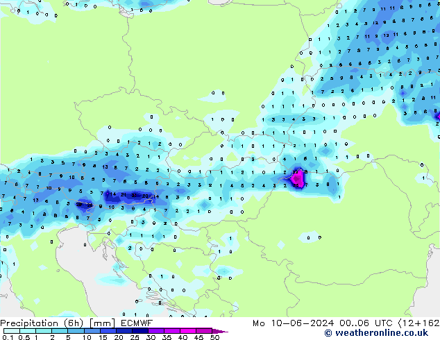 Yağış (6h) ECMWF Pzt 10.06.2024 06 UTC