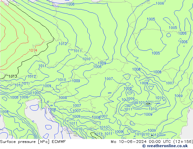 Surface pressure ECMWF Mo 10.06.2024 00 UTC