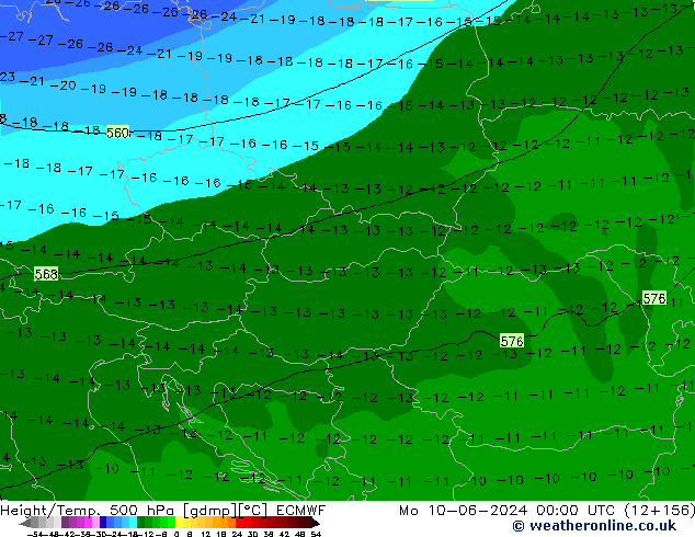 Z500/Rain (+SLP)/Z850 ECMWF Mo 10.06.2024 00 UTC