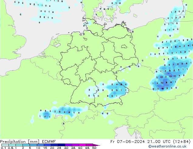 Precipitation ECMWF Fr 07.06.2024 00 UTC