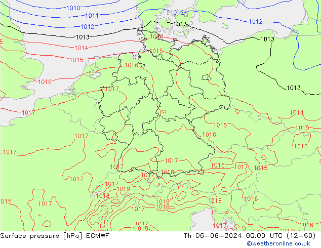 pression de l'air ECMWF jeu 06.06.2024 00 UTC