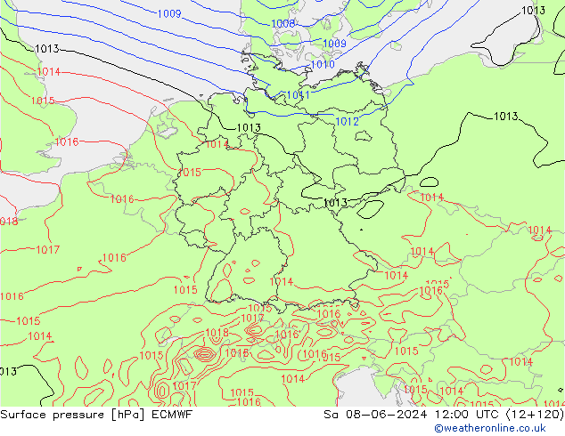 Yer basıncı ECMWF Cts 08.06.2024 12 UTC