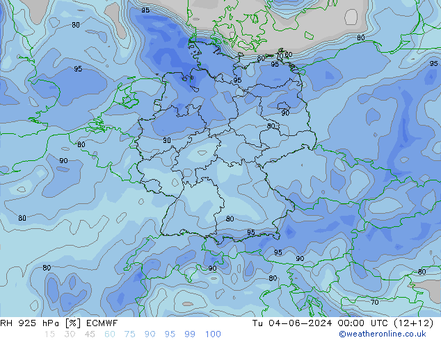 RH 925 hPa ECMWF Di 04.06.2024 00 UTC