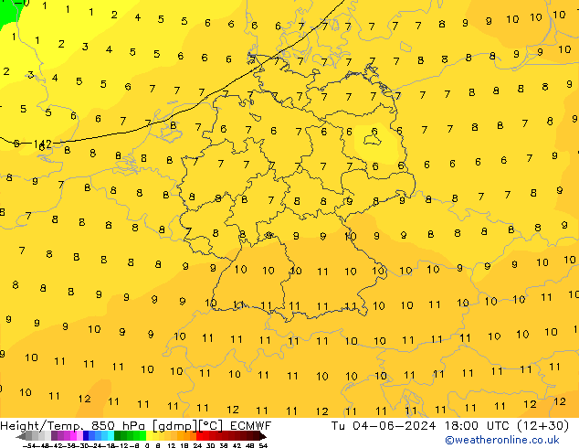 Z500/Rain (+SLP)/Z850 ECMWF Di 04.06.2024 18 UTC