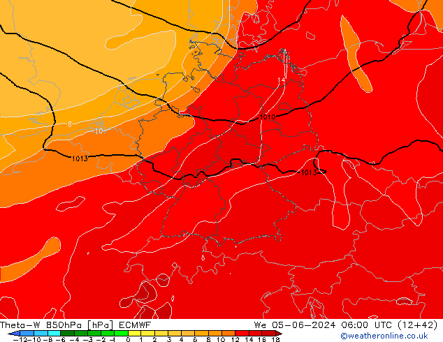 Theta-W 850hPa ECMWF We 05.06.2024 06 UTC