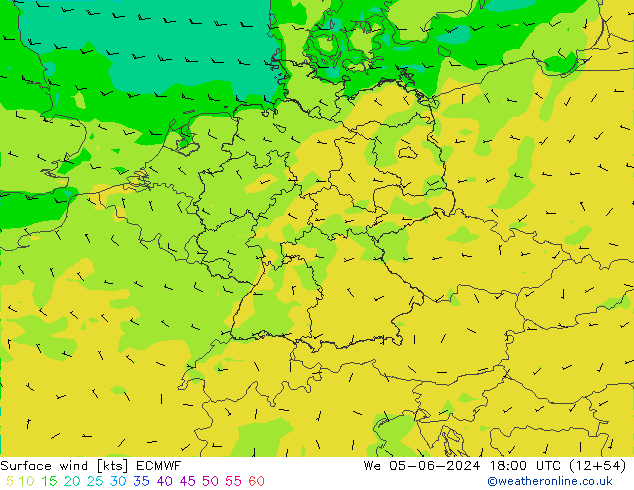 ветер 10 m ECMWF ср 05.06.2024 18 UTC