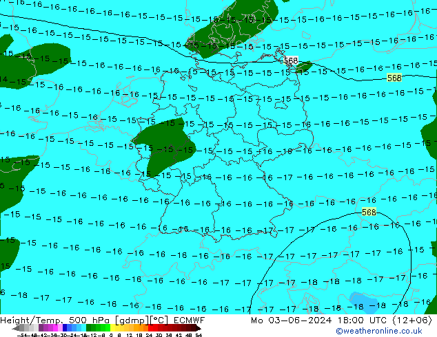 Z500/Rain (+SLP)/Z850 ECMWF lun 03.06.2024 18 UTC