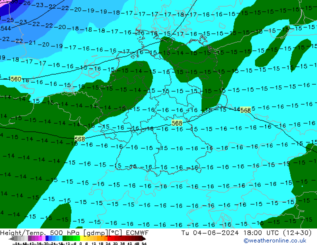 Z500/Rain (+SLP)/Z850 ECMWF Di 04.06.2024 18 UTC