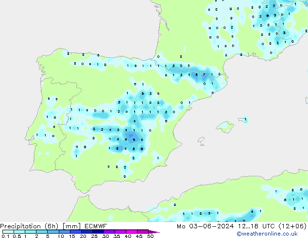 Z500/Rain (+SLP)/Z850 ECMWF Po 03.06.2024 18 UTC