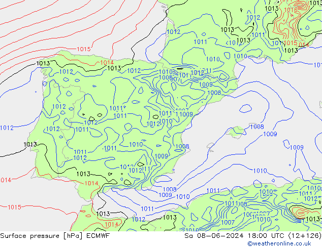 Yer basıncı ECMWF Cts 08.06.2024 18 UTC