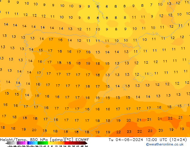 Z500/Rain (+SLP)/Z850 ECMWF Tu 04.06.2024 12 UTC