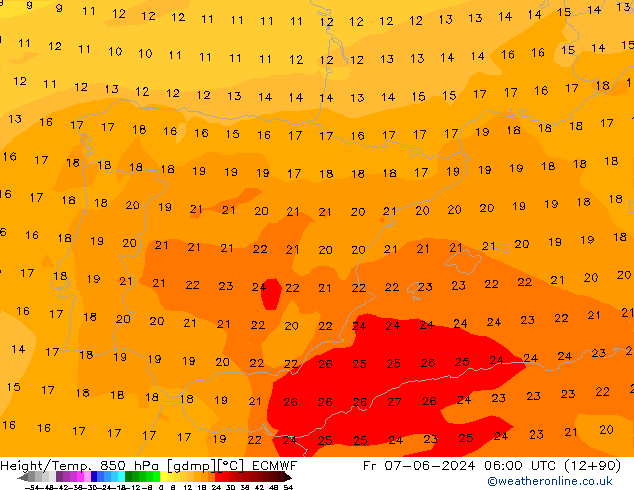 Z500/Rain (+SLP)/Z850 ECMWF Fr 07.06.2024 06 UTC