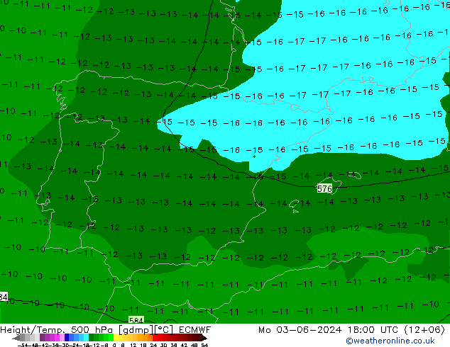 Z500/Rain (+SLP)/Z850 ECMWF Po 03.06.2024 18 UTC