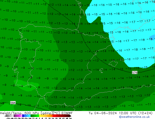 Z500/Rain (+SLP)/Z850 ECMWF Tu 04.06.2024 12 UTC