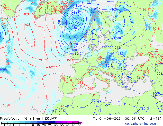 Z500/Rain (+SLP)/Z850 ECMWF  04.06.2024 06 UTC