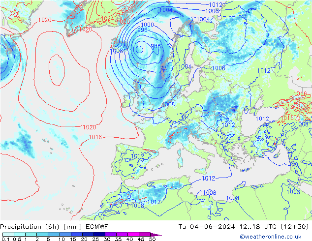 Z500/Rain (+SLP)/Z850 ECMWF  04.06.2024 18 UTC