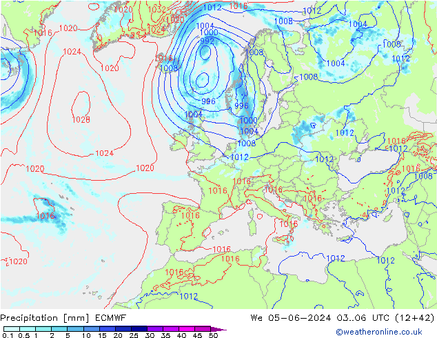 Precipitation ECMWF We 05.06.2024 06 UTC