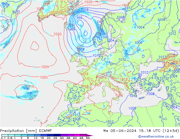 Niederschlag ECMWF Mi 05.06.2024 18 UTC