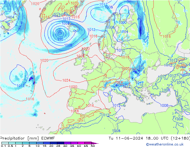 Yağış ECMWF Sa 11.06.2024 00 UTC