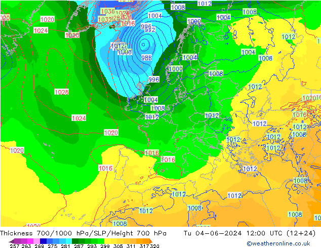 700-1000 hPa Kalınlığı ECMWF Sa 04.06.2024 12 UTC